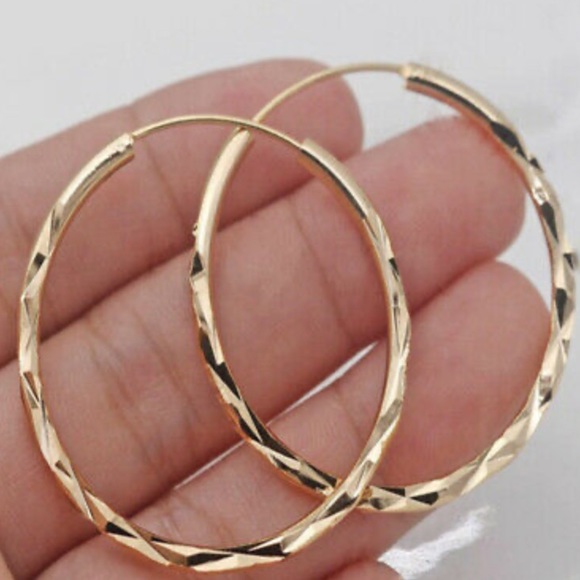 NEW 18k gold plated hoop earrings - Picture 3 of 4